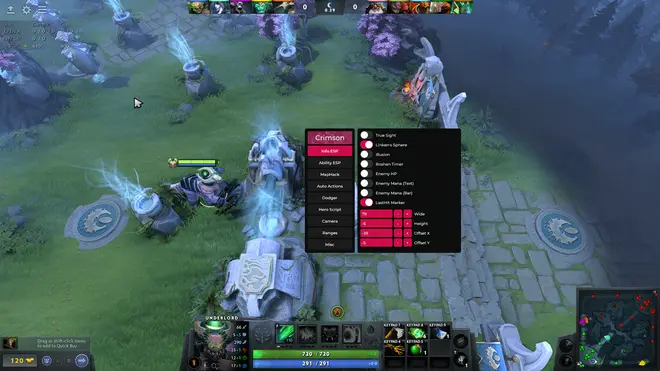 Crimson - Мапхак, ESP чит для Dota2