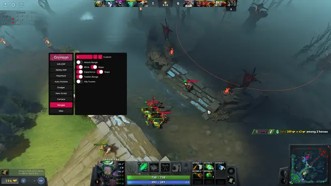 Crimson - Мапхак, ESP чит для Dota2