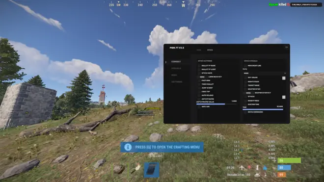 Dast.TT - NoFall, Combat, Fake Admin чит для Rust Pirate (Кряк)