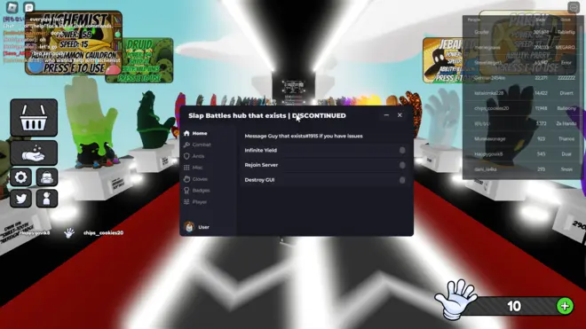 Slap Battles - Бесплатный Roblox LUA скрипт (Kill-Aura, No Cooldown, God Mode, Slap Farm, Slap Aura)